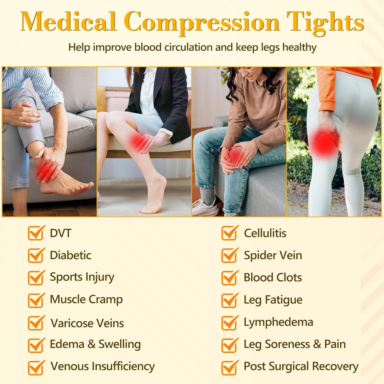 Custom 20-30mmHg Hospital Graduated High Waist Tights Medical Compression Women Opaque Pantyhose Tights for Varicose Veins