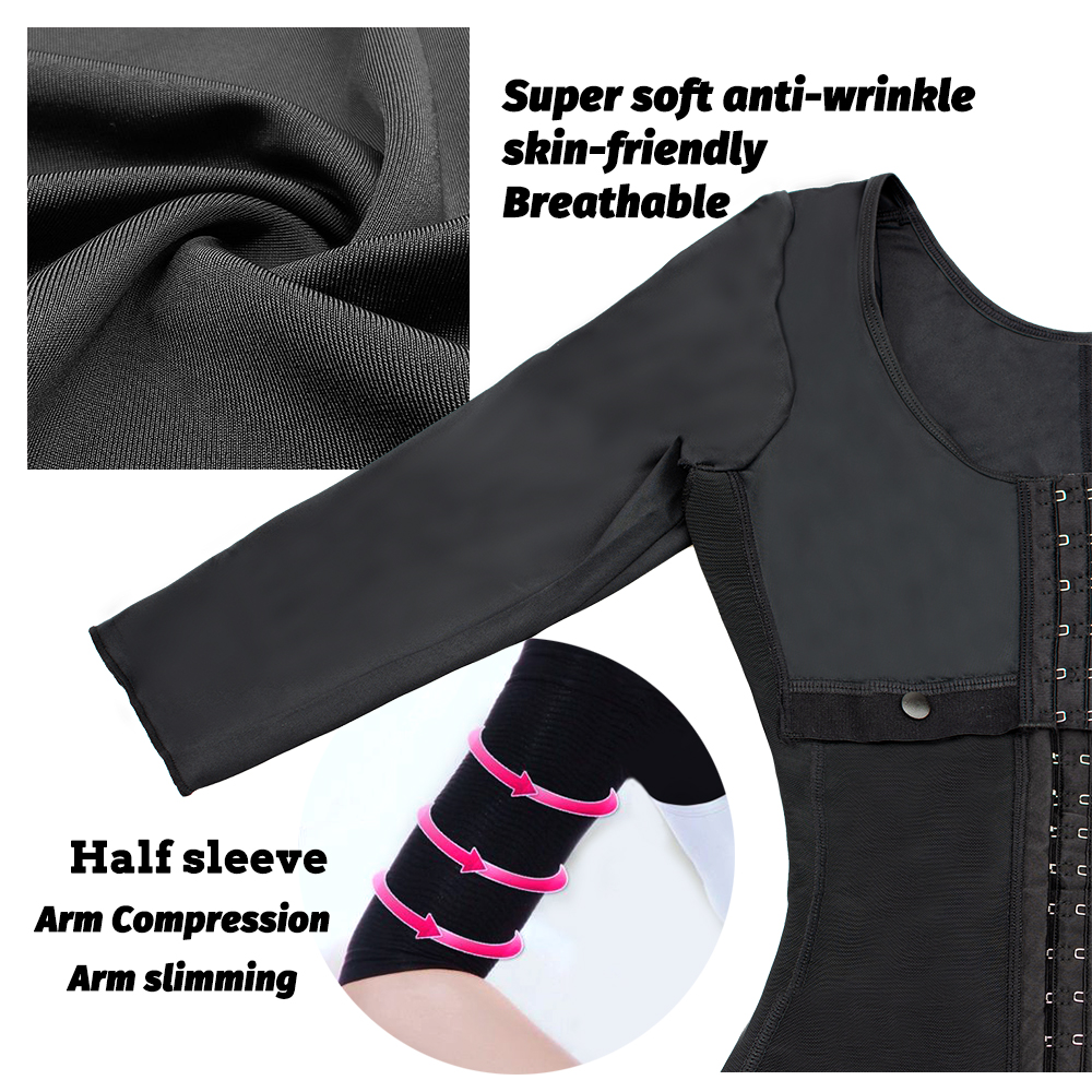 Wholesale Long Sleeve Corset Full Snatched Girdle Compression Shapewear Bodysuit Embroidery for Faja Body Shaper for Women 1