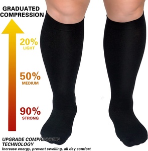 Hot Sale Women's Summer Anti-Slip Spandex Printed Casual Long Cycling Stocking 20-30 Mmhg Compression Socks for Running
