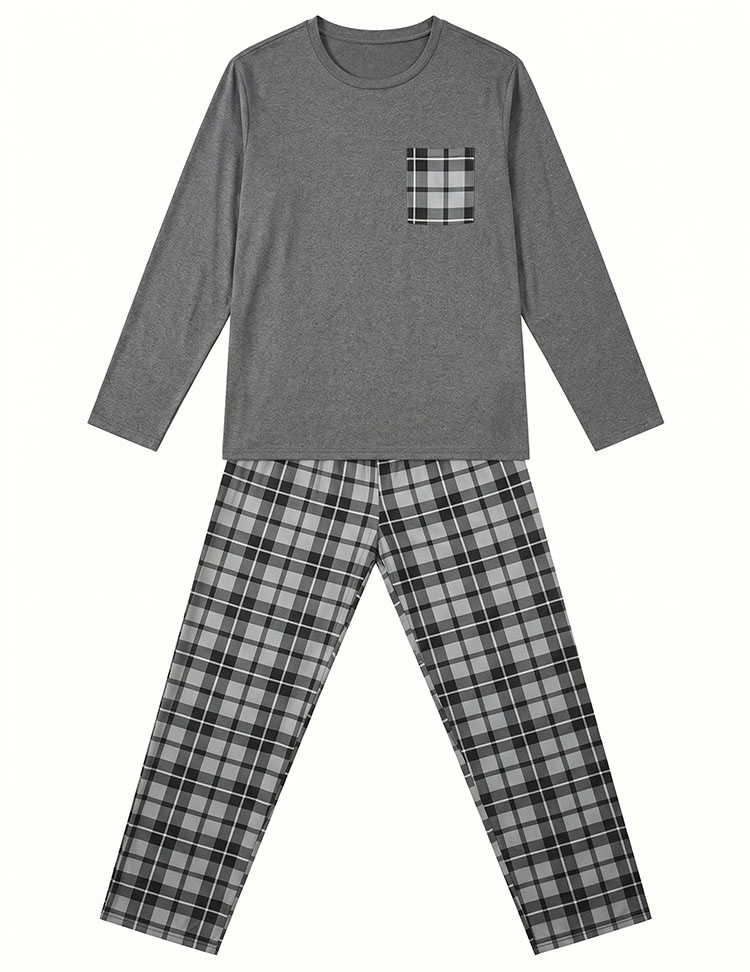 Men's Plus Size Sleepwear Sets Breathable Long Men's Pajamas