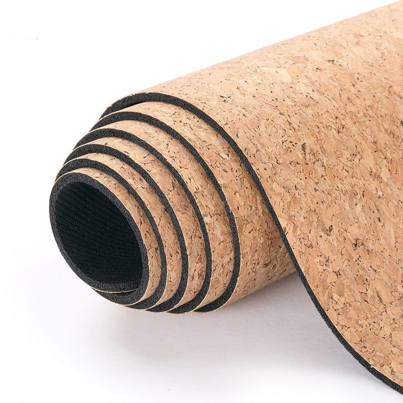 LEECORK Hight Quality Natural Cork Yoga Mat Eco Friendly Custom Logo Cork Rubber Yoga Matt 6mm Thick Yoga Mat TPE