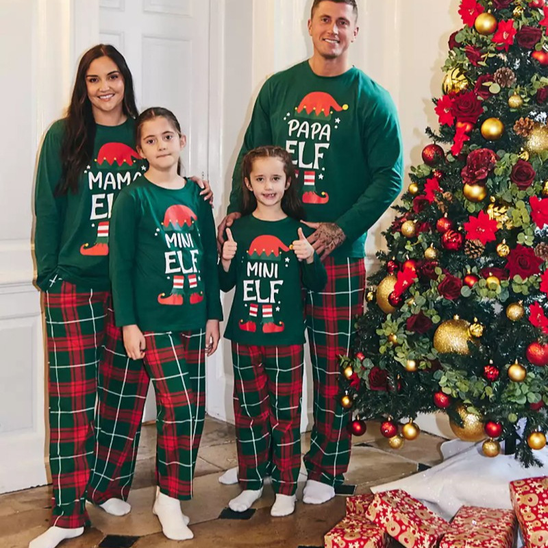 DDP New Design Family Long Sleeve Lounge Set Pajamas Nighty Women's Sleepwear Hot Selling Family Christmas Pajamas Sets