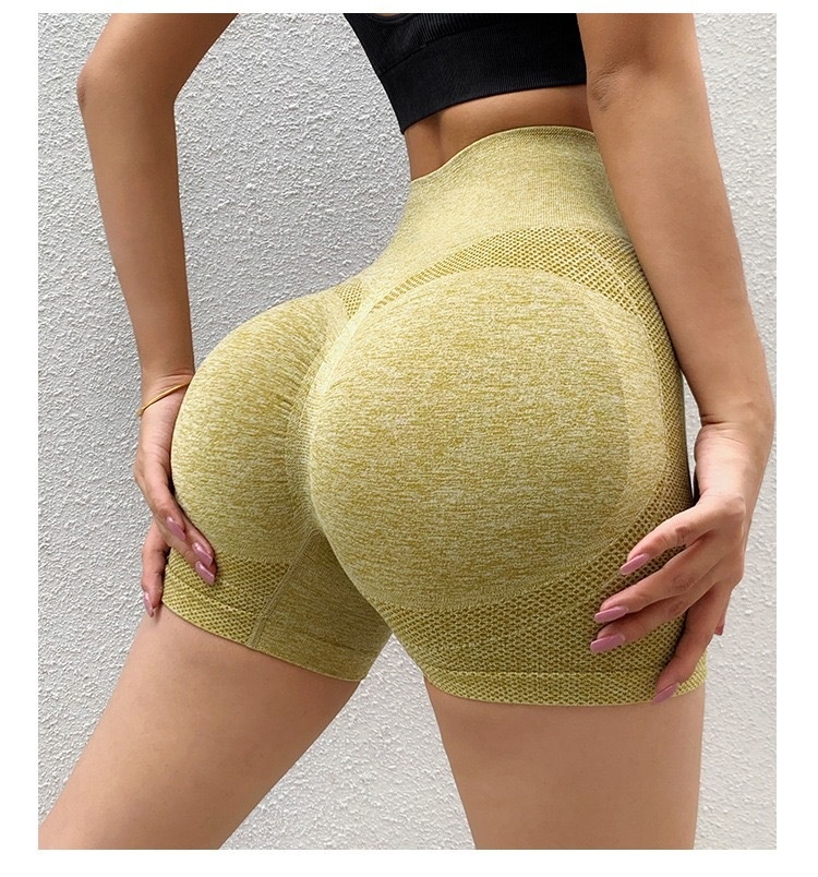 Women Seamless Sports Yoga Shorts Jogging Fitness High Waist Push up Gym Short Pants Lightweight Running Yoga Legging Short