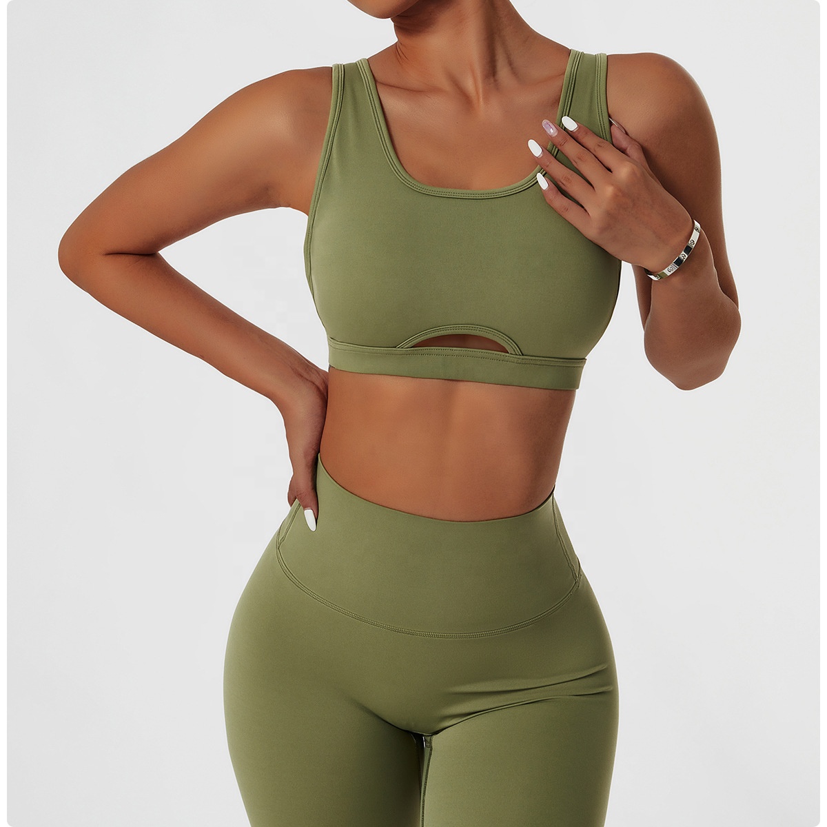 Hot Sale ECO Friendly Regeneration Recycled Nylon Shockproof Breathable Quick-drying Eco-friendly Sports Yoga Bra Clothing