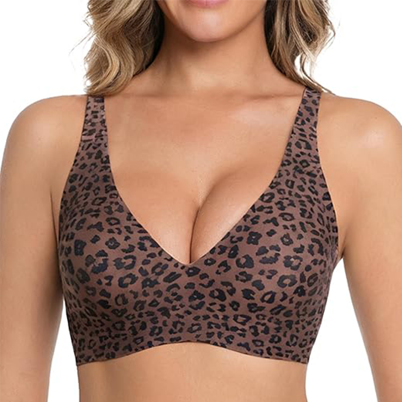 Jelly Wireless Bras for Women No Underwire Deep V Push up Seamless Bras Comfortable Tshirt Bralettes Everyday Bras