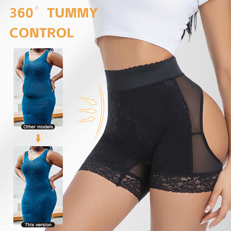 1219 Women Buttock Open Hip Booty Shorts Lace Butt Lifter Shaper Panties Wedding Pant Underwear Ass Push up Body Shaper Panty