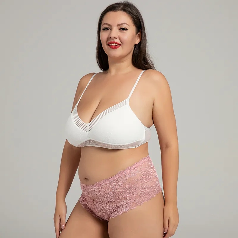 Women's Floral Lace Underwear Panties Plus Size S-4XL Hot Sexy High Rise Knitted Underpants Ladies Fashion Intimates