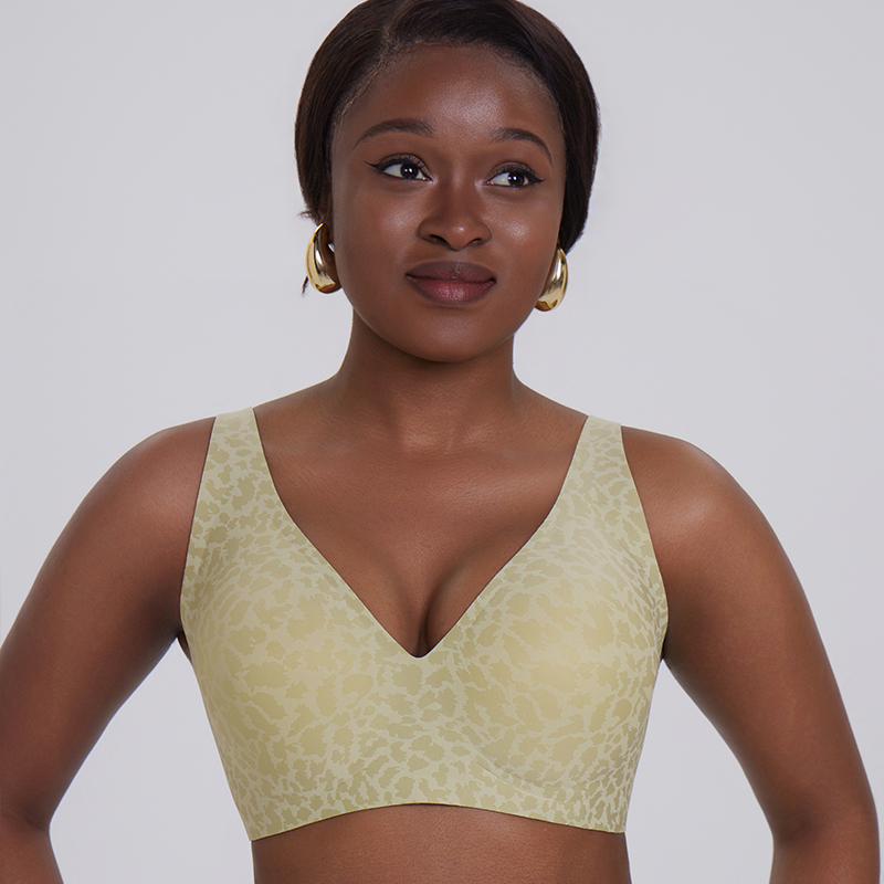 Jelly Wireless Bras for Women No Underwire Deep V Push up Seamless Bras Comfortable Tshirt Bralettes Everyday Bras