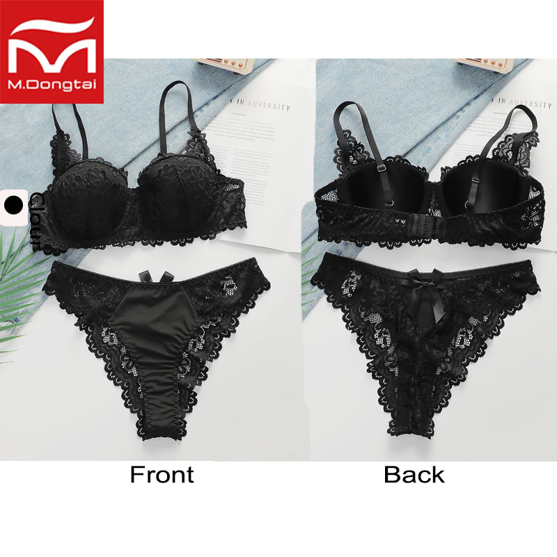 Women's Plus Size Seamless Lace Intimates Set 3/4 Cup Wire-Free Breathable Adjustable Strap Floral Pattern High Cut Panty