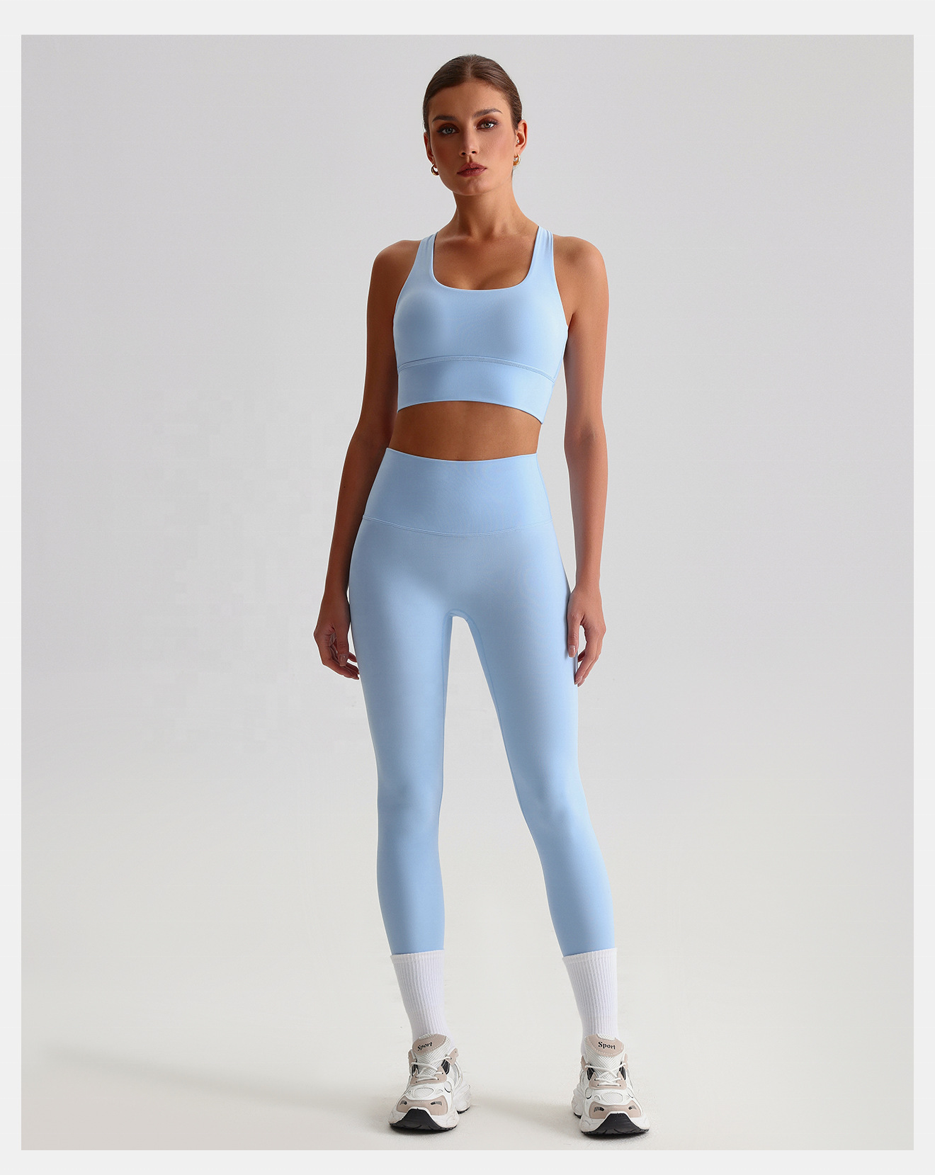 Hot Sale Sports Fitness Leggings Yoga Pants High Waist Solid Pattern for Women