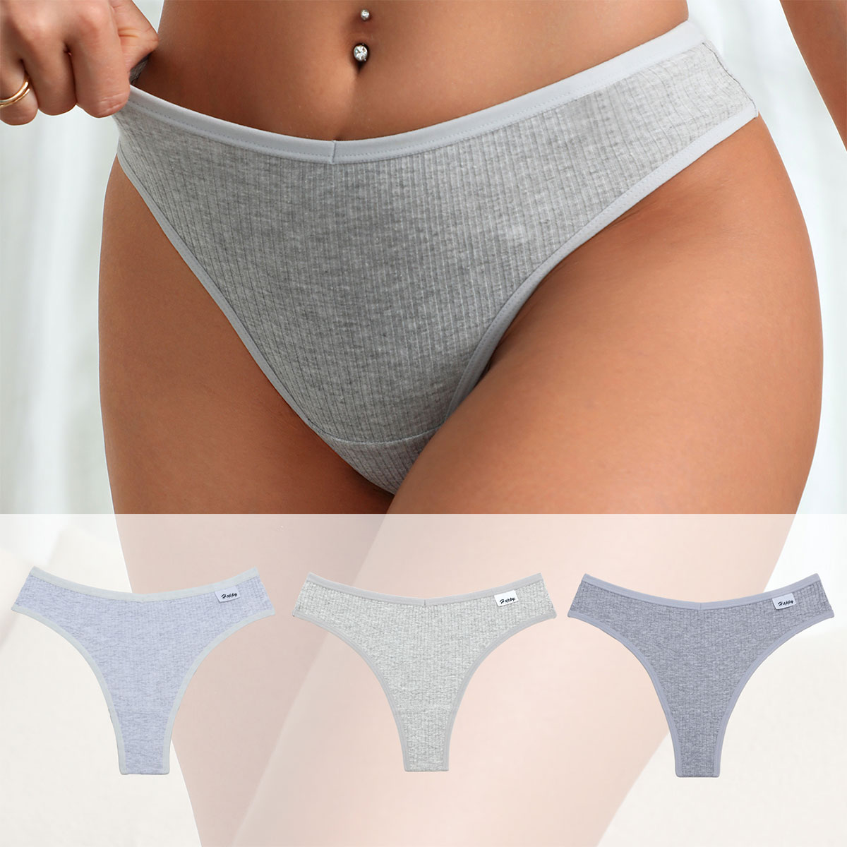 Wholesale Daily Wear Solid Cotton Panties Comfortable Ladies Traceless Panties Women's Breathable Thongs