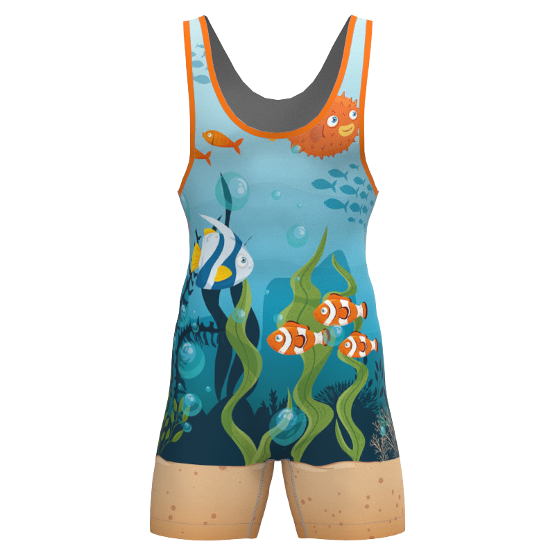 2025 New Design Custom Cartoon Wrestling Singlet Sets Men Women Adults Personalized Athletic Compression Stretch