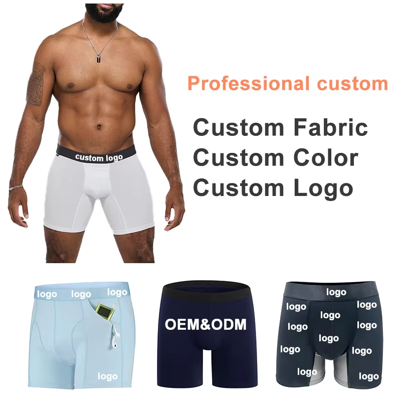 High Quality Ethica Man Underwear Sports Shorts Breathable Printed Logo Custom Boxers Briefs Underwear Men