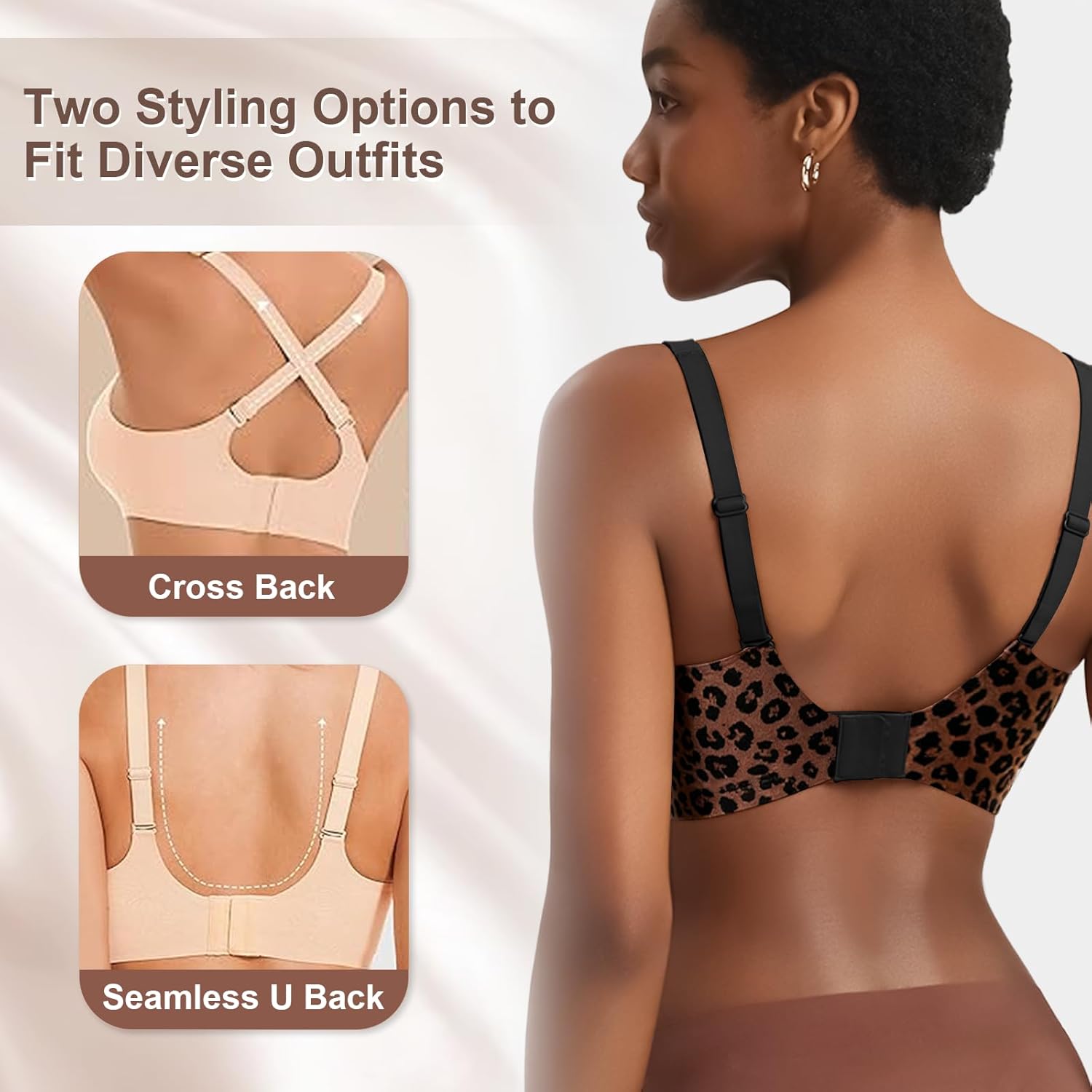 Jelly Wireless Bras For Women No Underwire Deep V Push Up Seamless Bras Comfortable Tshirt Bralettes Everyday Bras