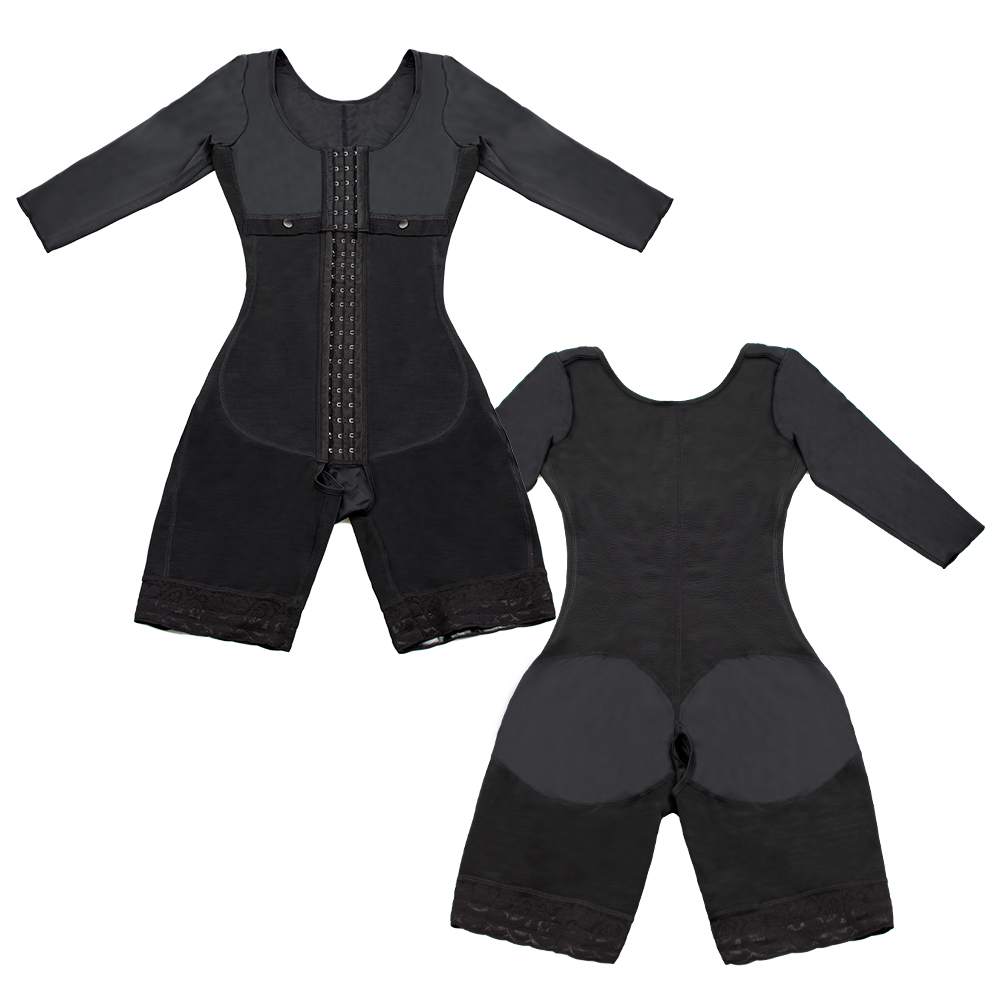 Wholesale Long Sleeve Corset Full Snatched Girdle Compression Shapewear Bodysuit Embroidery for Faja Body Shaper for Women 1
