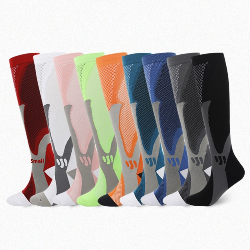 Nylon Sports Compression Socks for Men Women Elastic Calf Compression Socks High-Cuff Long Tube Design for Riding