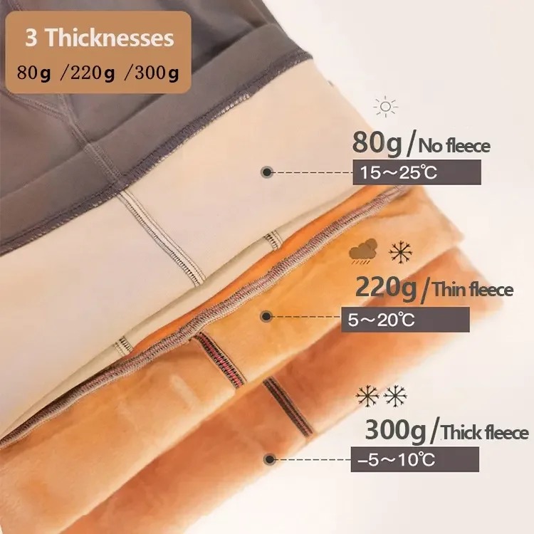 Fleece Lined Tights for Fat Women Translucent Thermal Pantyhose Plus Size Stretch Thick Winter Warm Fleece Lined Sheer Leggings
