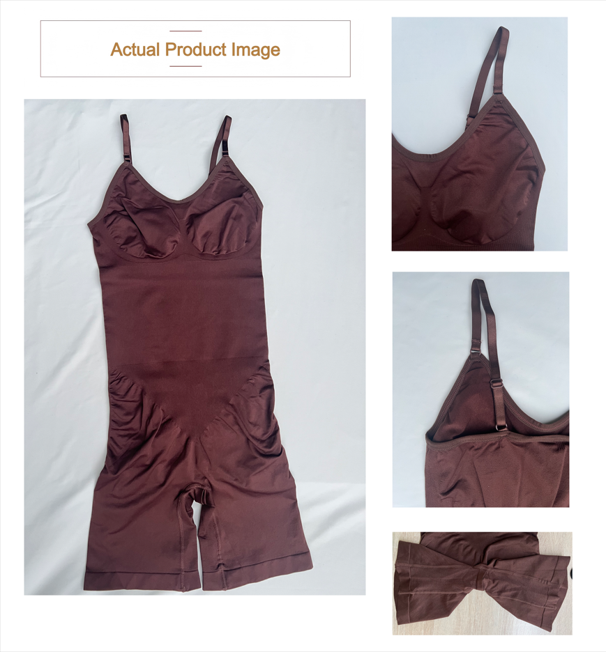 Women's Full Body Crotchless Bodysuit Shapewear Seamless Breathable Spandex/Nylon Fabric Firm Tummy Control Butt Lifter for Gym