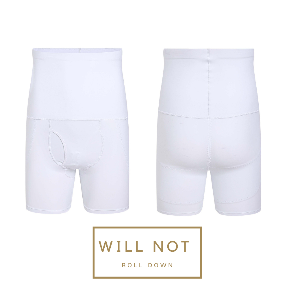 Mens Shapewear Butt Lift Tummy Control Breathable Knitted High Waist Boxer Shorts