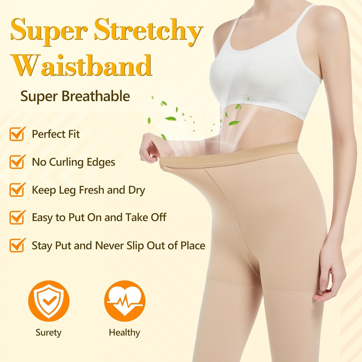 Custom 20-30mmHg Hospital Graduated High Waist Tights Medical Compression Women Opaque Pantyhose Tights for Varicose Veins