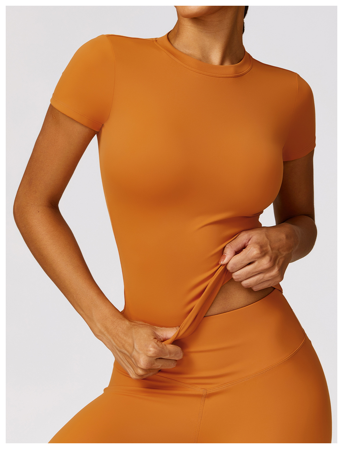 Dropshipping Agent Shopify Yoga Apparel Customized Training Gym Clothes Running Tops Women's Sports Gym Basic T-shirt for Women