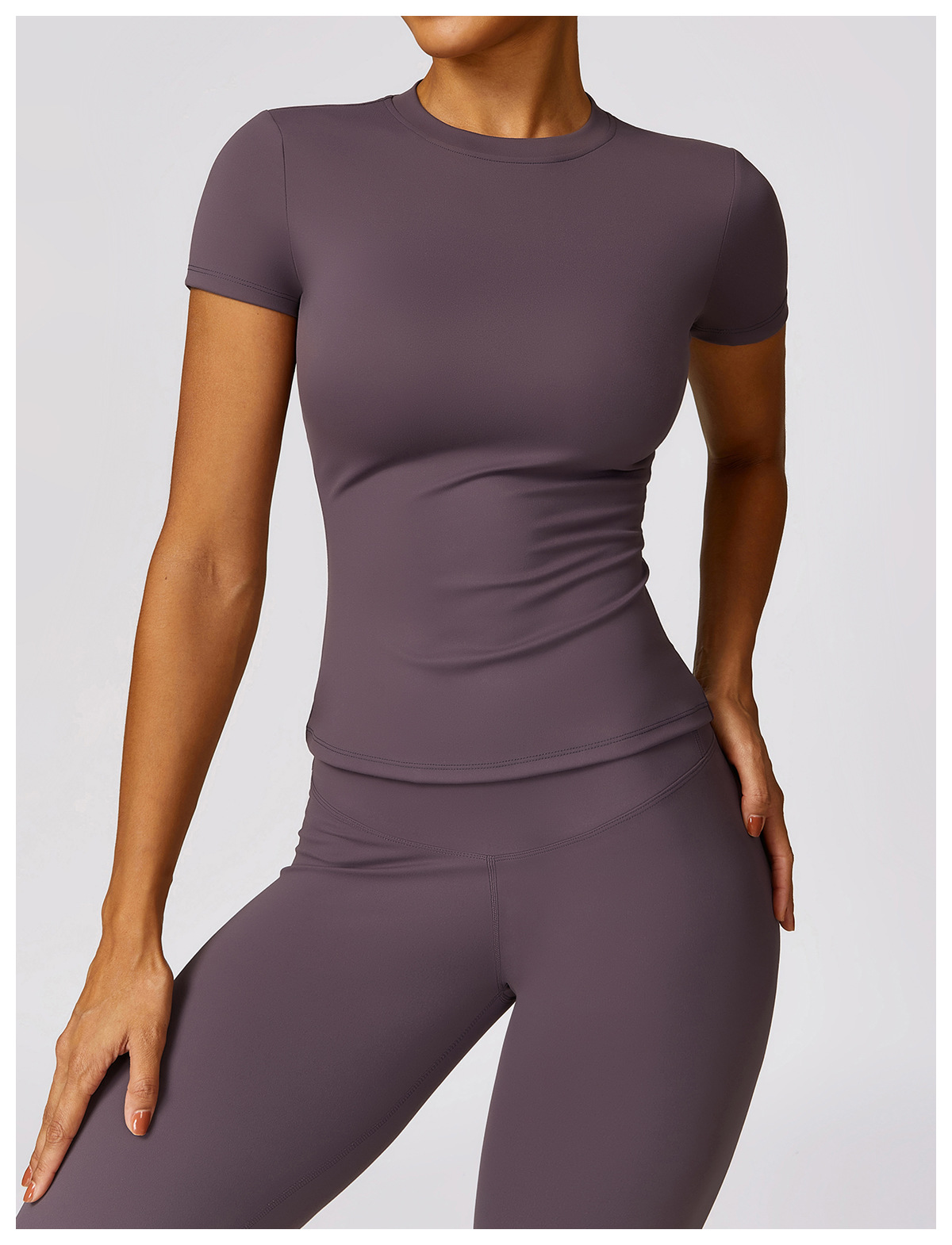 Dropshipping Agent Shopify Yoga Apparel Customized Training Gym Clothes Running Tops Women's Sports Gym Basic T-shirt for Women