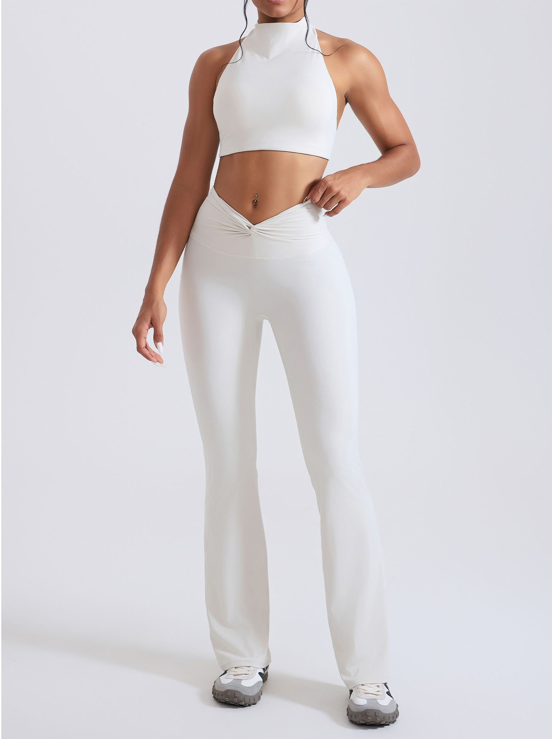 2026 New Workout Sets Flare Leggings Sports Vest 2 Pcs Yoga Wear High Waist Leggings for Women Gym Clothes