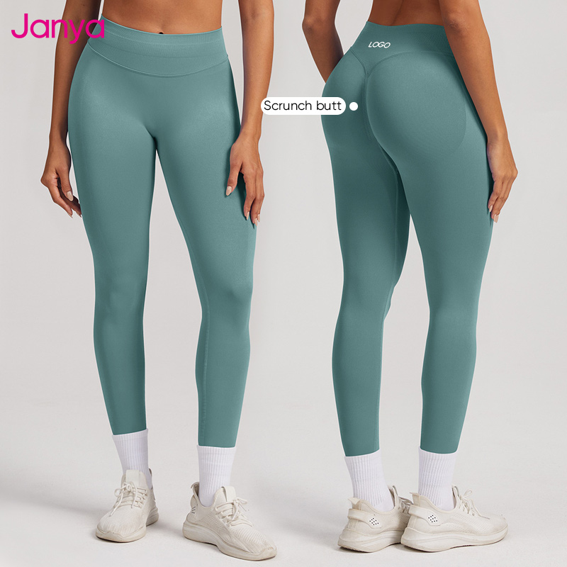 Custom Logo Womens Sports Clothing Scrunch Butt Workout Legging High Waist Gym Fitness Pants Seamless Yoga Leggings for Women