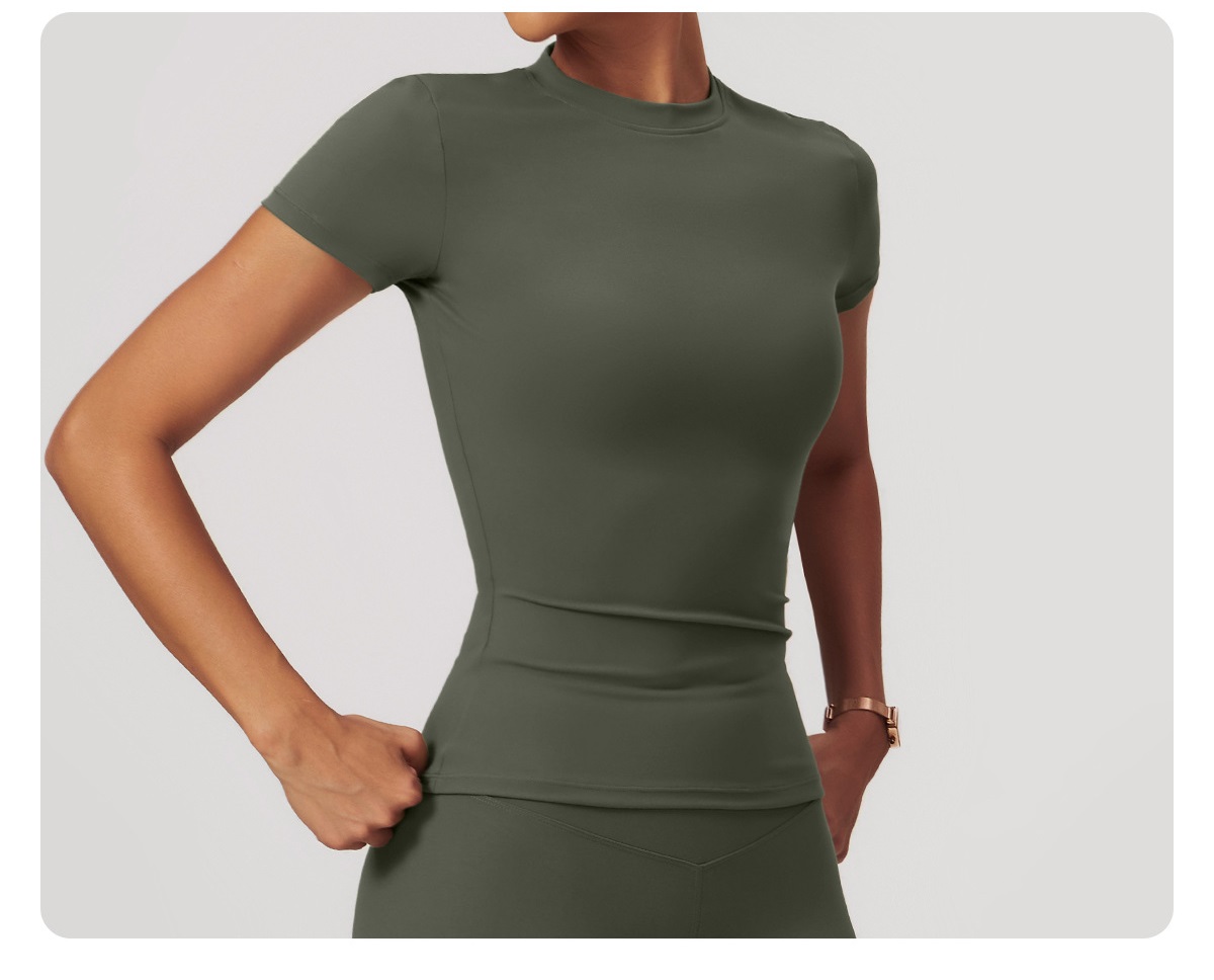Dropshipping Agent Shopify Yoga Apparel Customized Training Gym Clothes Running Tops Women's Sports Gym Basic T-shirt for Women
