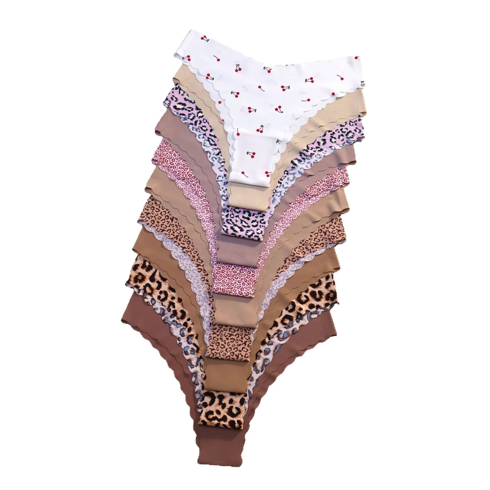 Mid-rise Triangle Panties with Printing Women's Seamless Panties