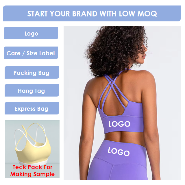 Wholesale Custom High for Sports Bras for Women with Padded Support Hollow Back Fitness Gym Yoga Workout Activewear