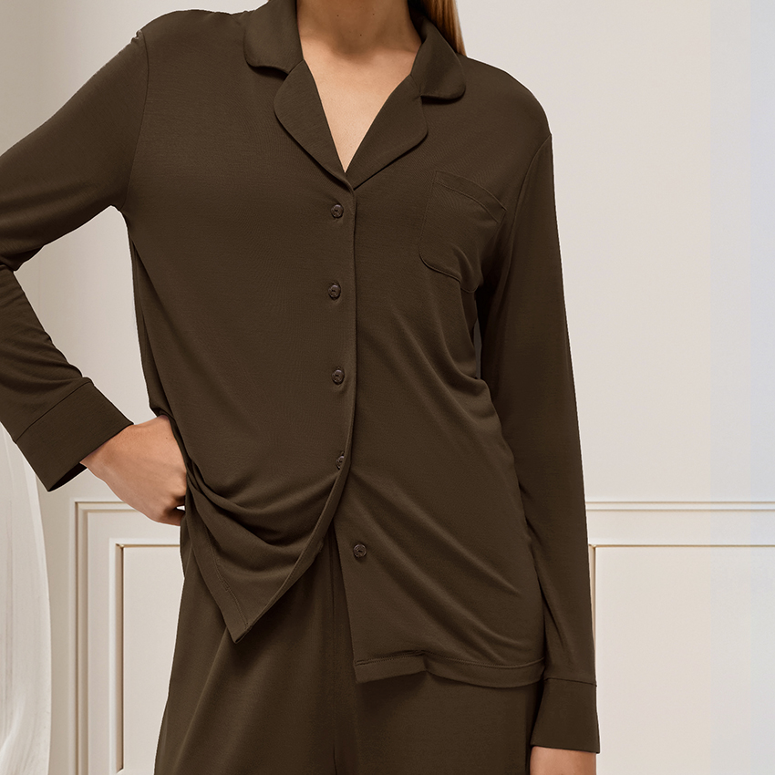Modal Loungewear Pajama for Women Set Long Sleeve Female Pijama Autumn Home Suit Women's Sleepwear Modal Cotton Pajama Set Knit