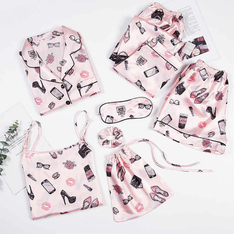 Fruit Printed Satin Pajamas 10