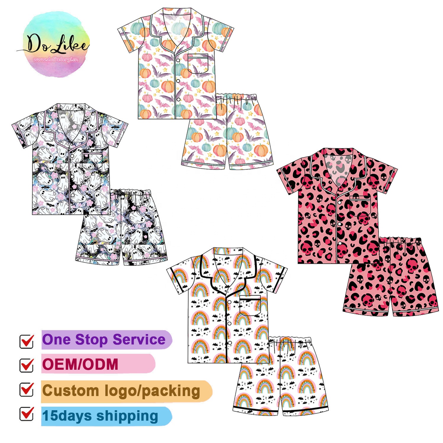 Customized Women's Clothing Short Sleeve Two Piece Set Plus Size Bamboo Sleep Wear Women's Pajamas Set