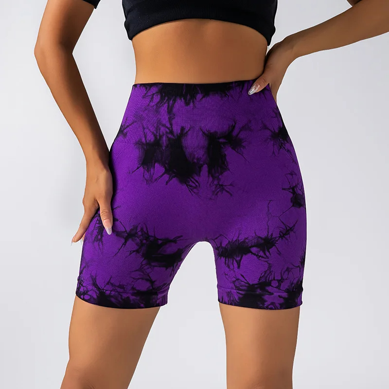 Women Tie Dye High Waist Yoga Tights Lady Scrunch Butt Tight Gym Pants Female Abdomen Midriff Running Trousers