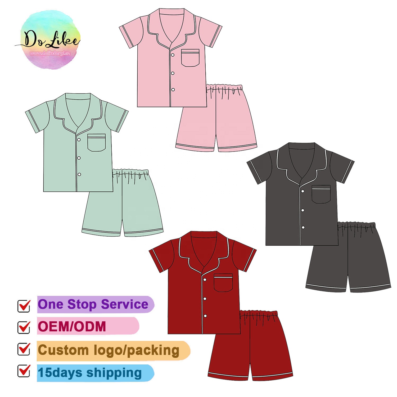Customized Women's Clothing Short Sleeve Two Piece Set Plus Size Bamboo Sleep Wear Women's Pajamas Set