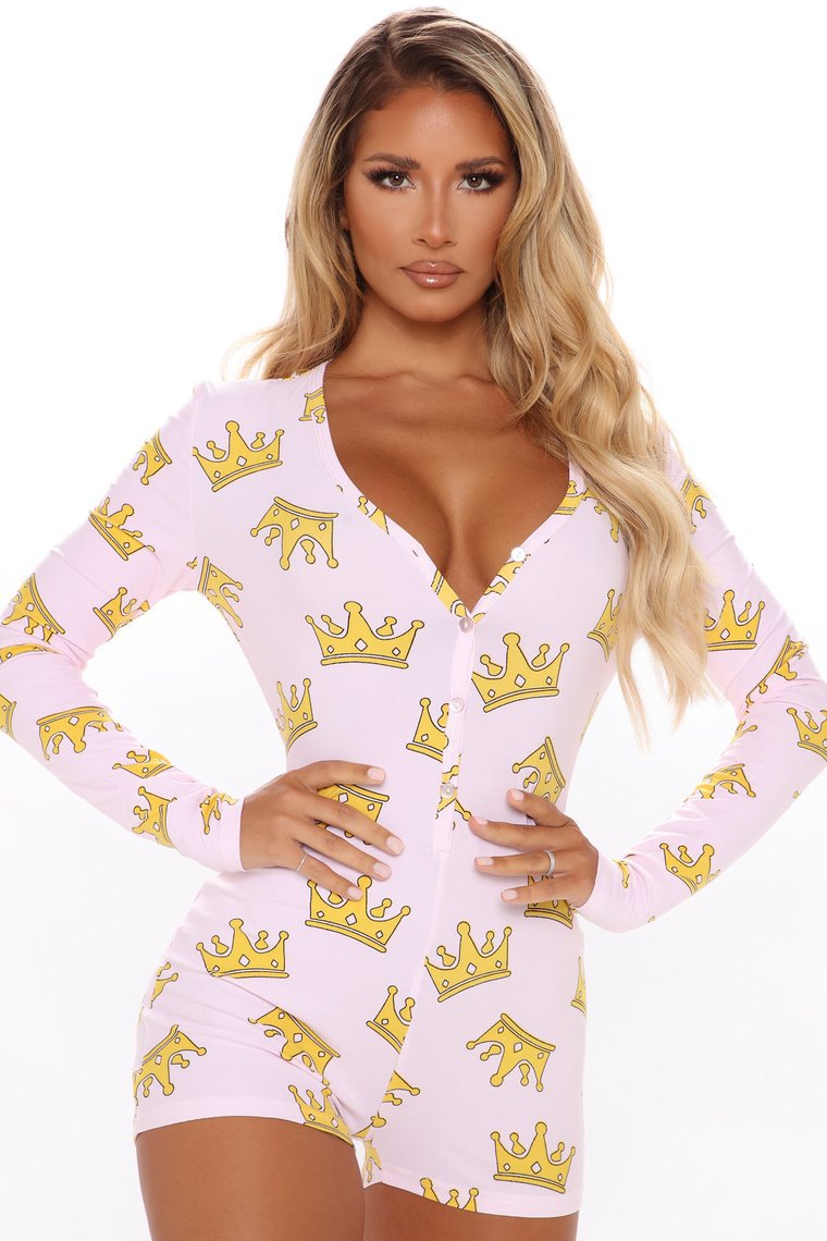 Women Valentines One Piece Sleepwear Home Pajamas Adult Valentine's Day Outfit Jumpsuit 2022