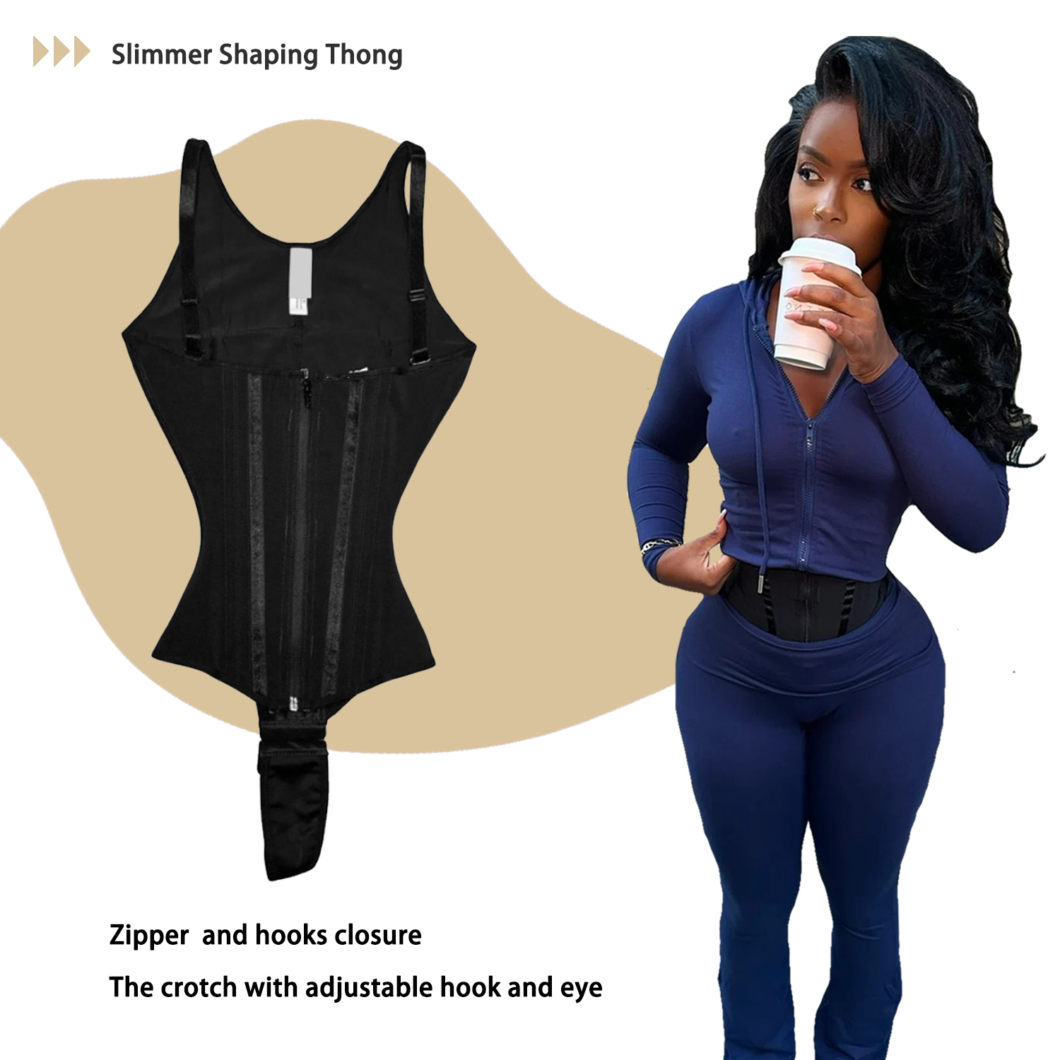 Hot Sale Colombian Fajas Breathable Eco-Friendly High Compression Thick Anti-Bacterial Nylon Spandex Shapewear Zipper Front+Row