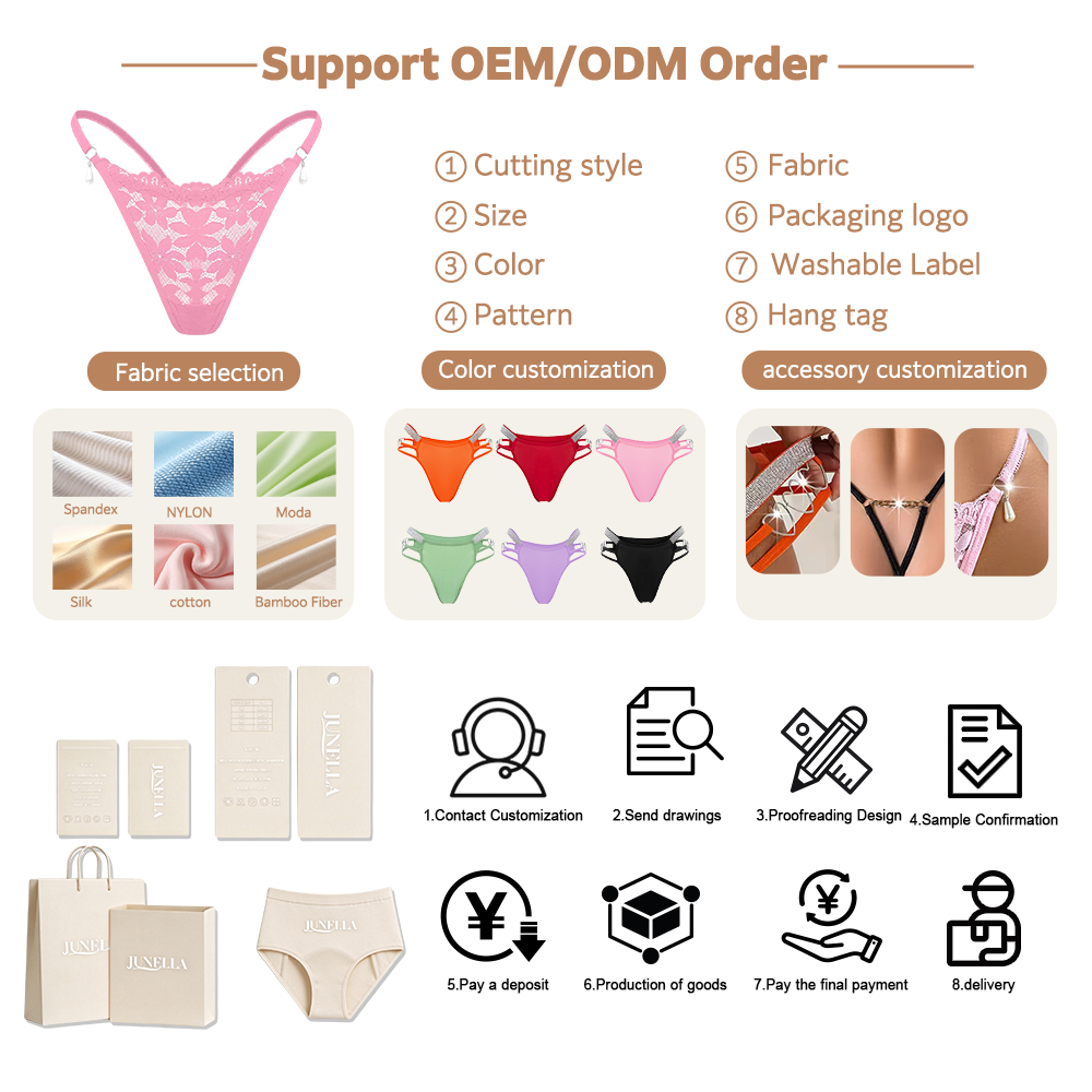 Hot Sale Women Thong Underwear Panties Ladies Breathable Comfortable Bow Decor Low Waist Women's Sexy Lace T-back Thong