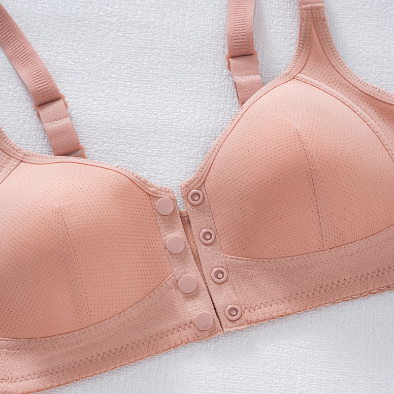 36-46 Small Code Adjustable Wide-Strap Front-Close Bra Seamless Breathable Mesh Comfort Underwear for Women