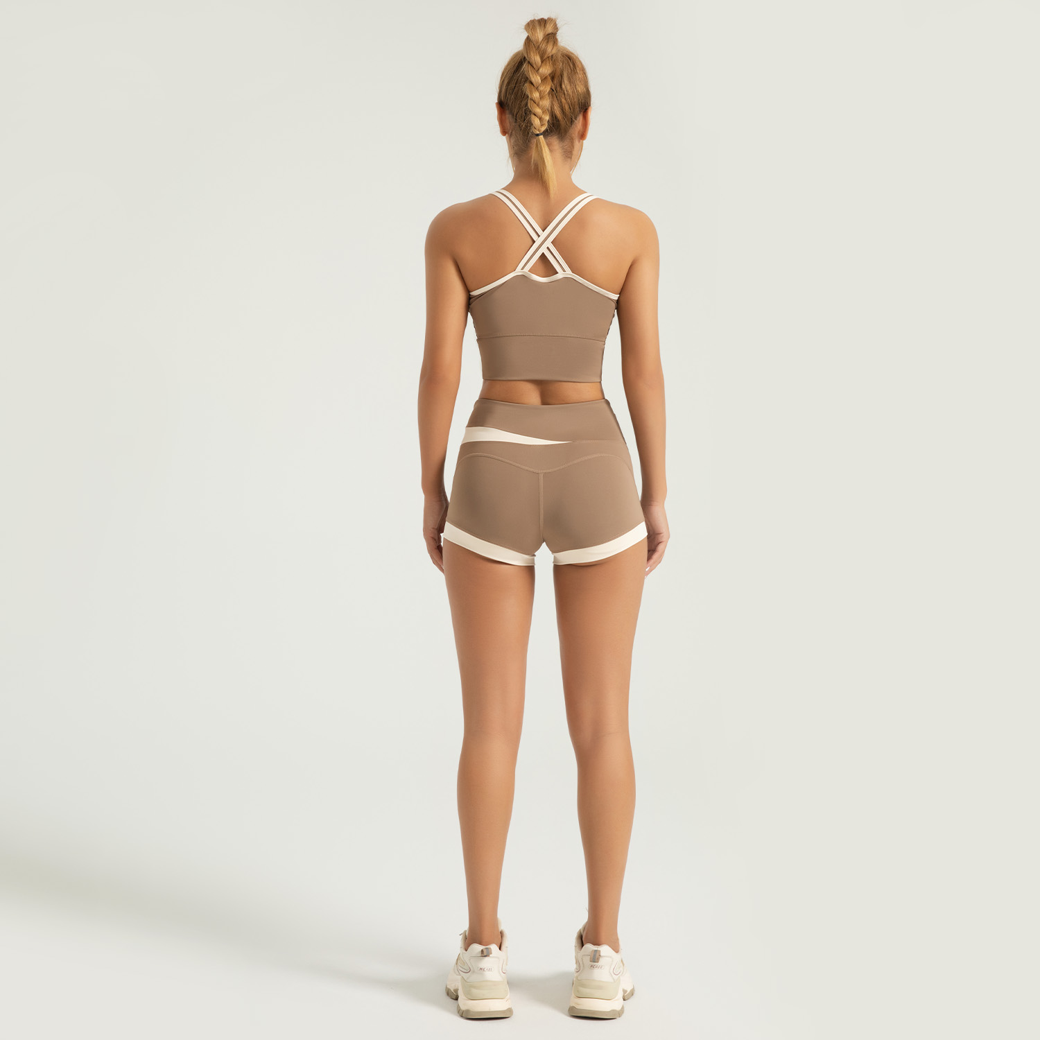 Hot Sale Women Yoga Leggings Set Fitness Workout High Waist Athletic Wear Ribbed Scrunch Booty Gym Shorts Yoga Set
