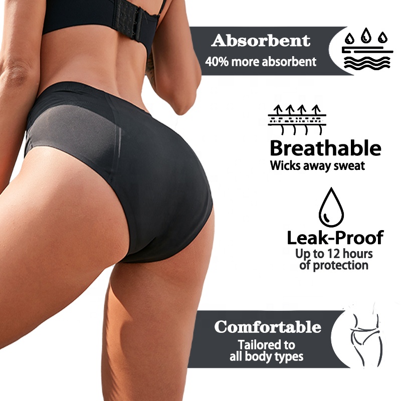4 Four Layers 55 ml High Quality Wholesale Leak Proof High Waist Seamless Underwear Period Panties for Women
