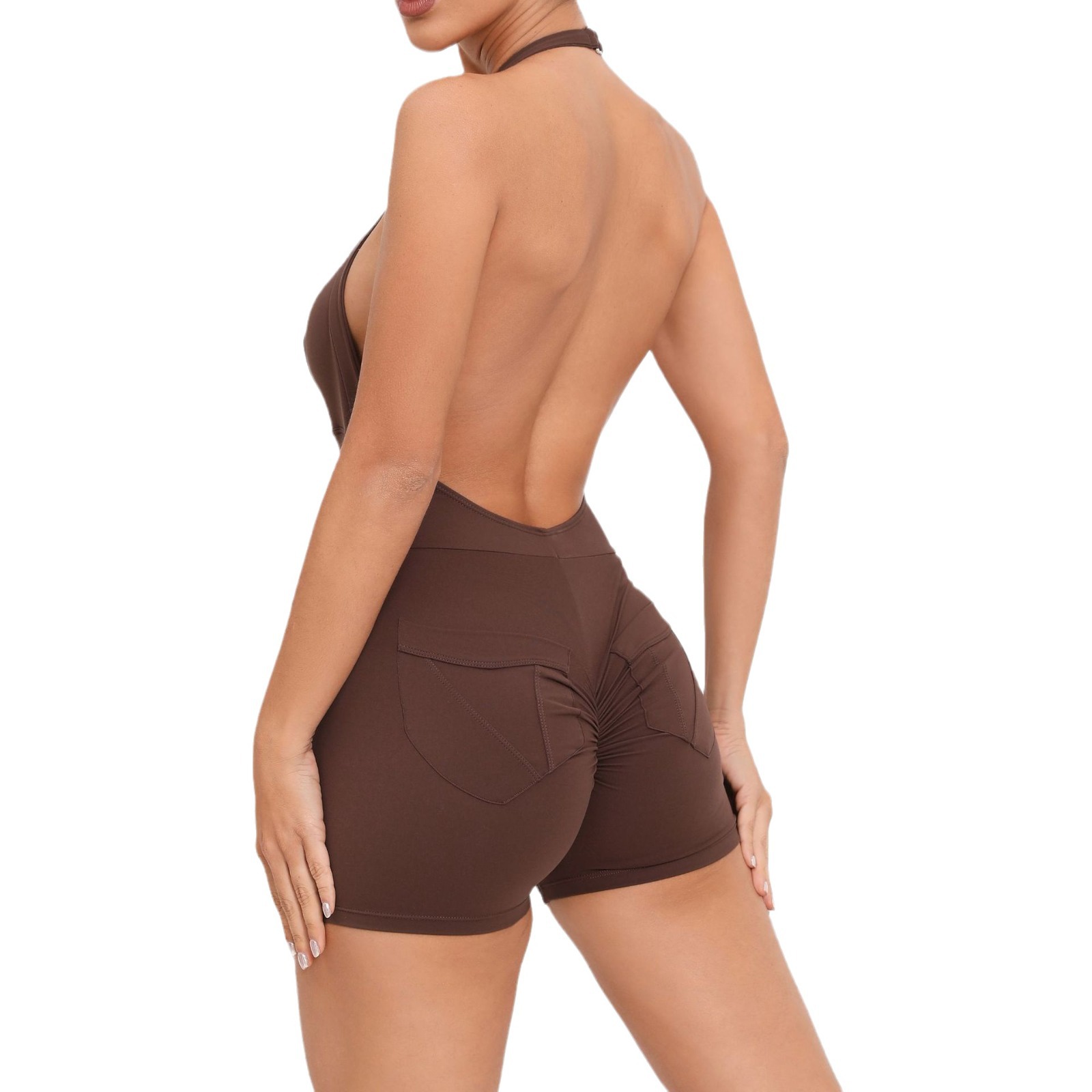 High Quality Women's Compression Yoga Jumpsuit Backless High Waist Activewear One Piece Gym Romper