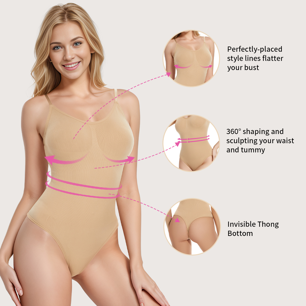 SSHAPER Women Seamless Nylon Bodysuit Breathable Hooks Body Shapewear Tummy Control Butt Lifter Slimming Jumpsuit Thongs