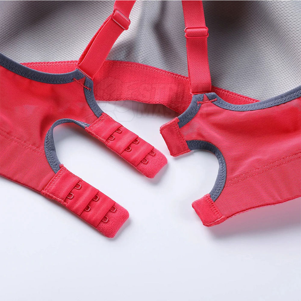 Women's Breathable Simple Front Logo High Support Adjustable Straps Removable Pads Spandex/Polyester Sports Bra for Gym Fitness