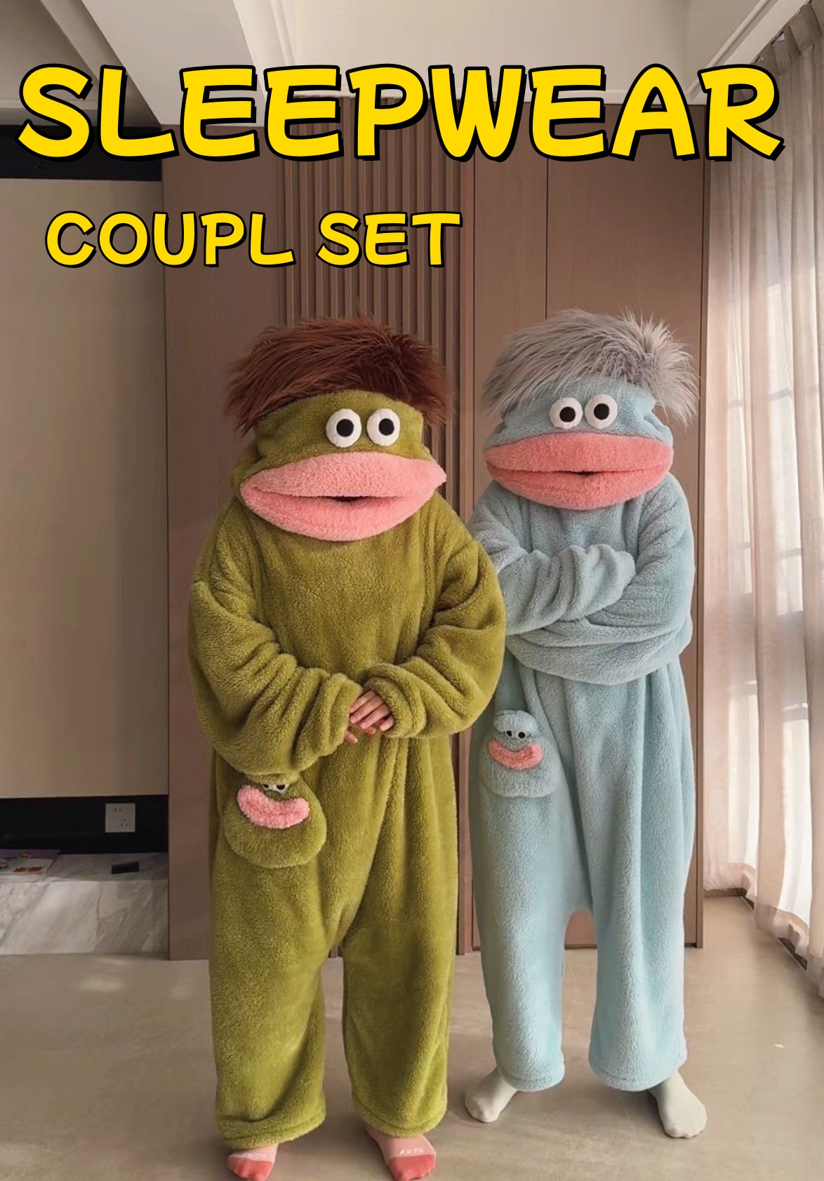 Casual Loungewear Funny Couple Pajamas Women's Party Wear Robe Femme Women's Sets Clothing Summer Sleepwear IM77K-W