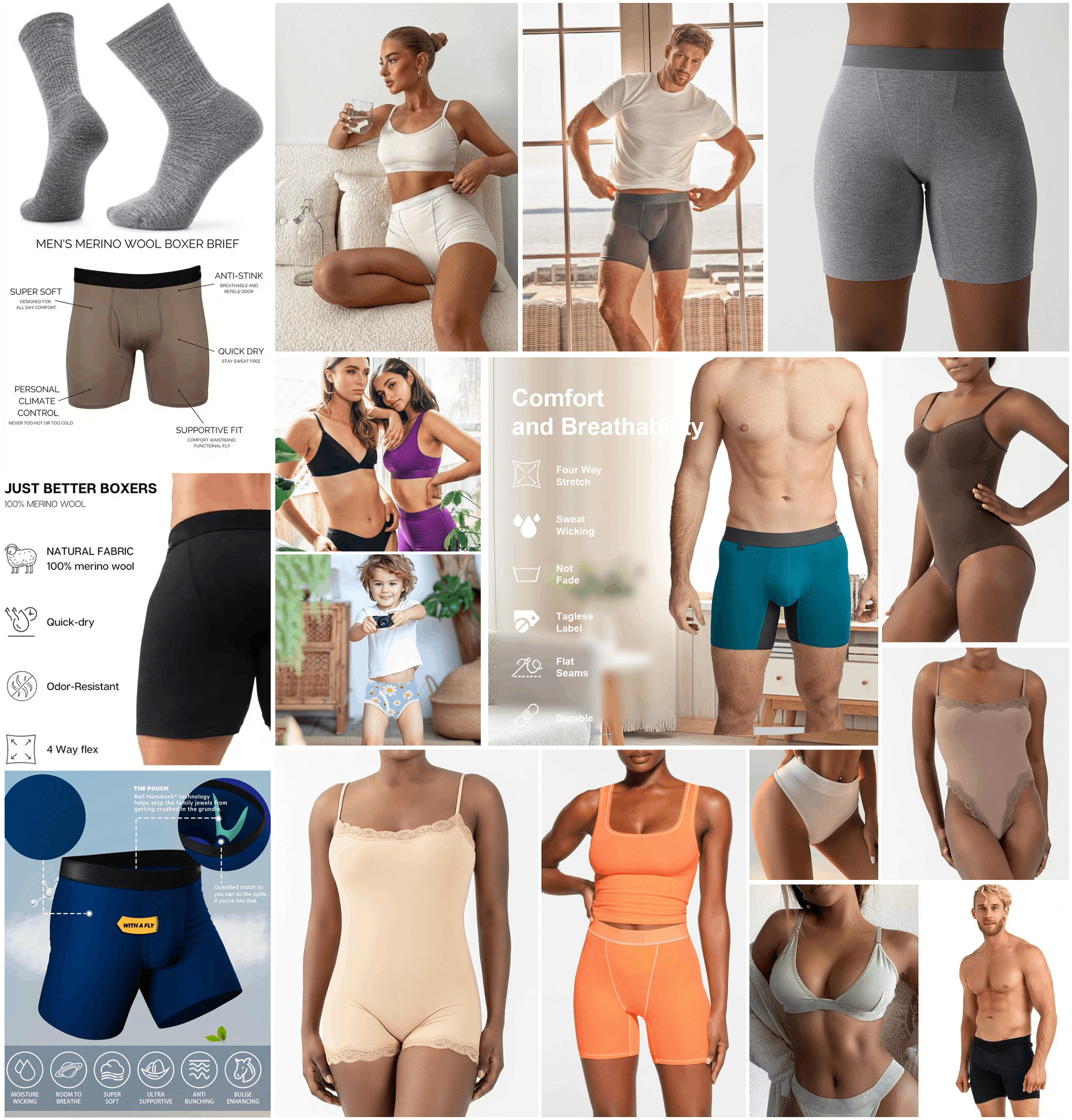 High Quality Ethica Man Underwear Sports Shorts Breathable Printed Logo Custom Boxers Briefs Underwear Men