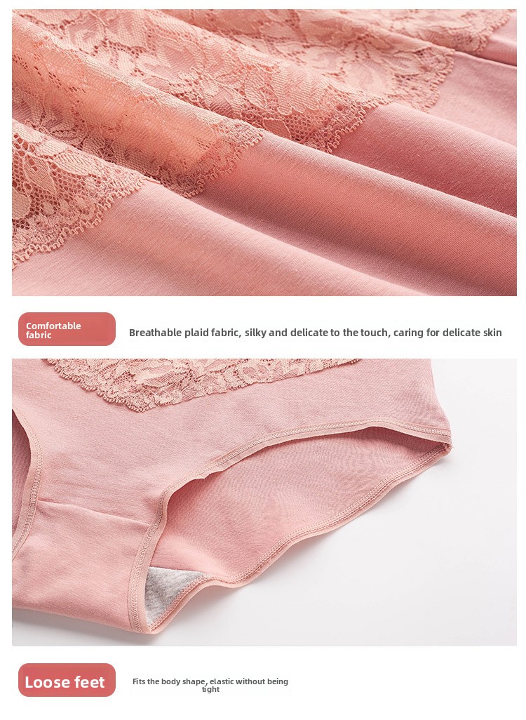 Private Label High Waisted Tummy Control Panties Floral Lace Cotton Lingerie Breathable Briefs for Postpartum Recovery