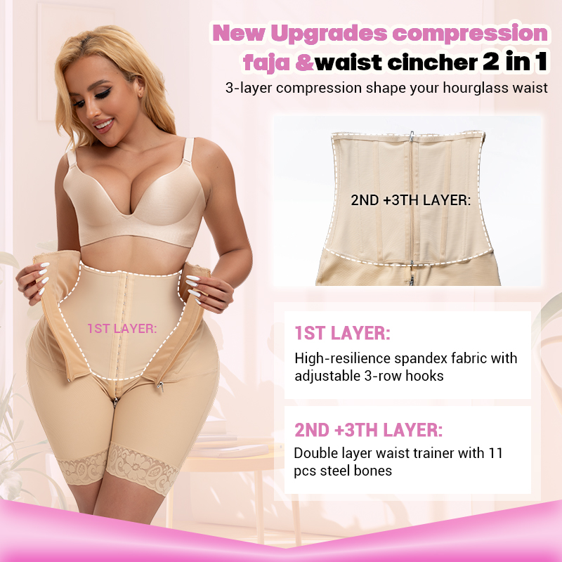 High Waist Butt Lifter Post Op Fajas Moldeadora Para Mujer Tummy Control Surgery Compression Colombianas Faja Shorts