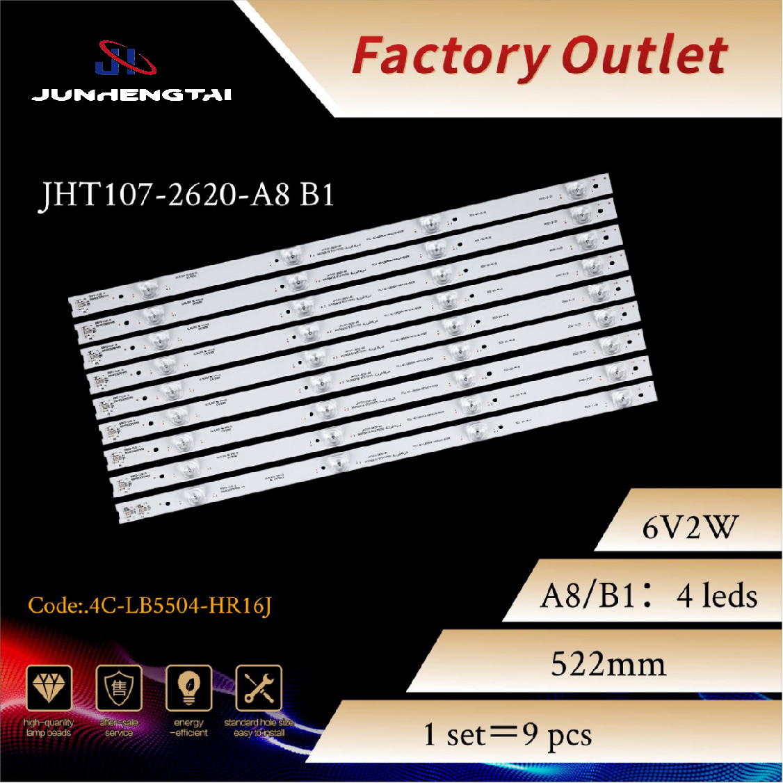 High-Quality Use for T-C-L 55inch JHT107 Led Backlight Strips Factory, Factories